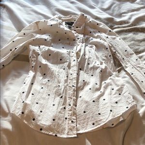 Jcrew perfect button down polka dot long sleeve